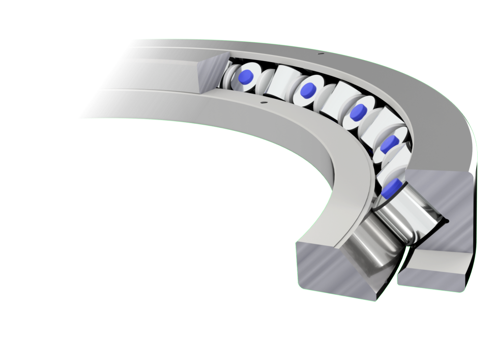 technical drawing of a high precision crossed tapered roller bearings
