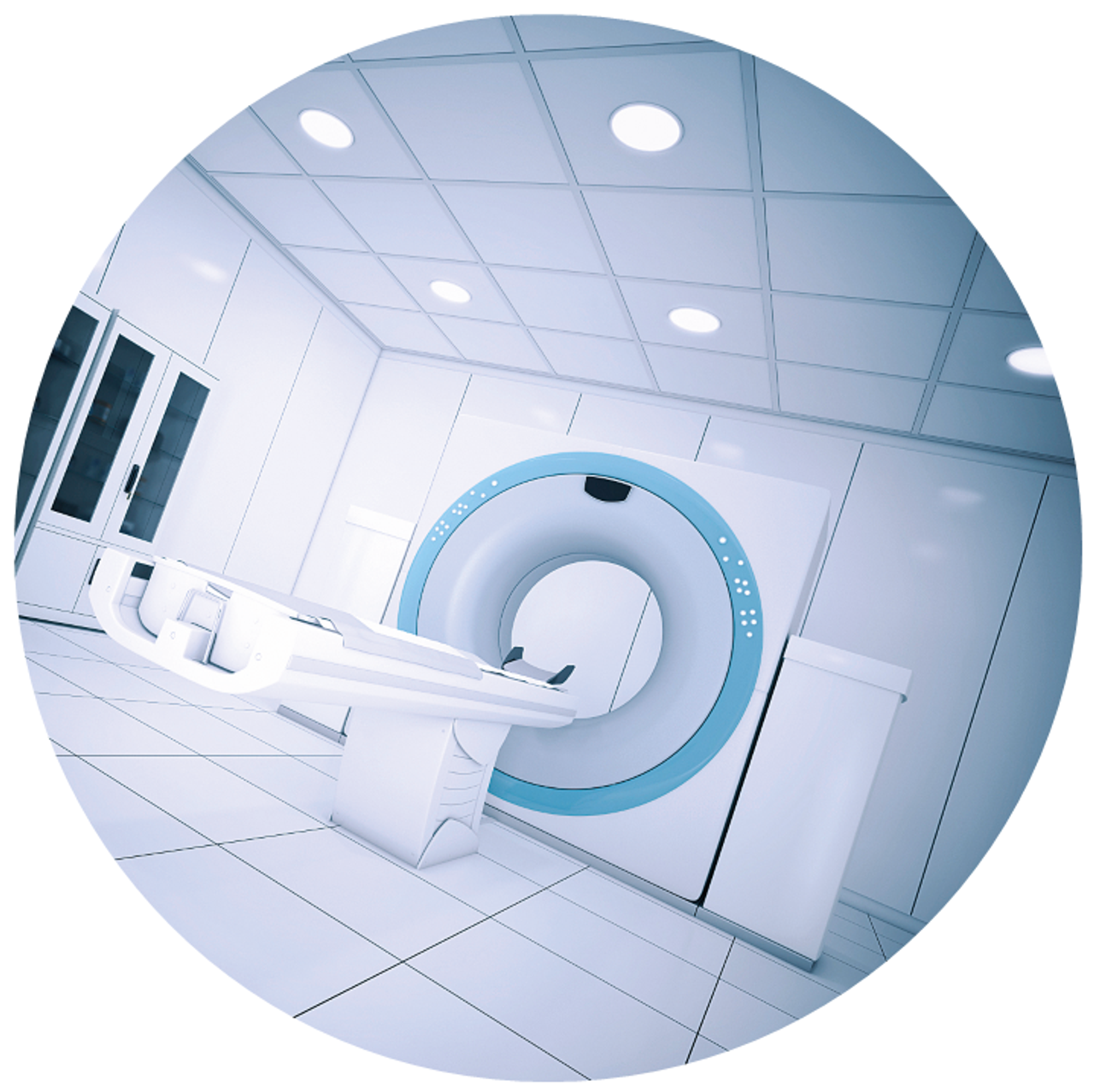 Un aparato de resonancia magnética en una sala luminosa